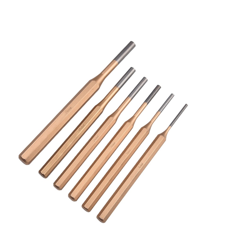 Professional Grade Cylindrical Chisel Round Head Center Punch Chisel 6pcs