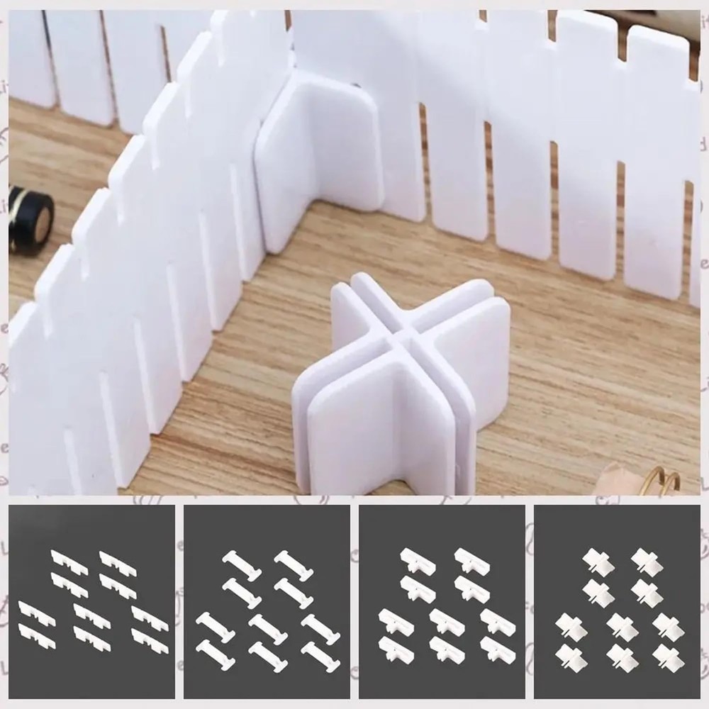 22 Pack Drawer Divider Clips Holder Plastic Mount Fixing Buckle Corner Angle