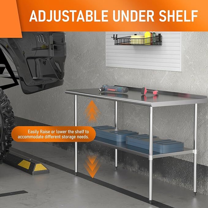 30" x 60" Stainless Steel Kitchen Restaurant for Prep Work Table with Backsplash