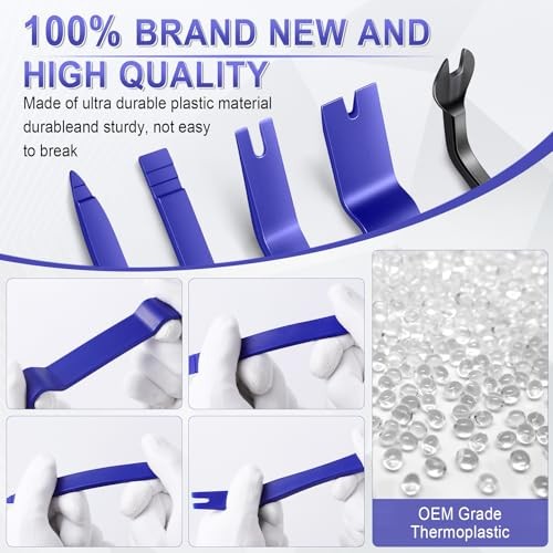 5 pcs Auto Trim Removal Tool Kit, No Scratch Plastic Pry Tool Kit - Blue
