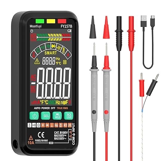 Digital Multimeter TRMS 6000 Counts Auto Ranging Voltmeter Rechargeable USB