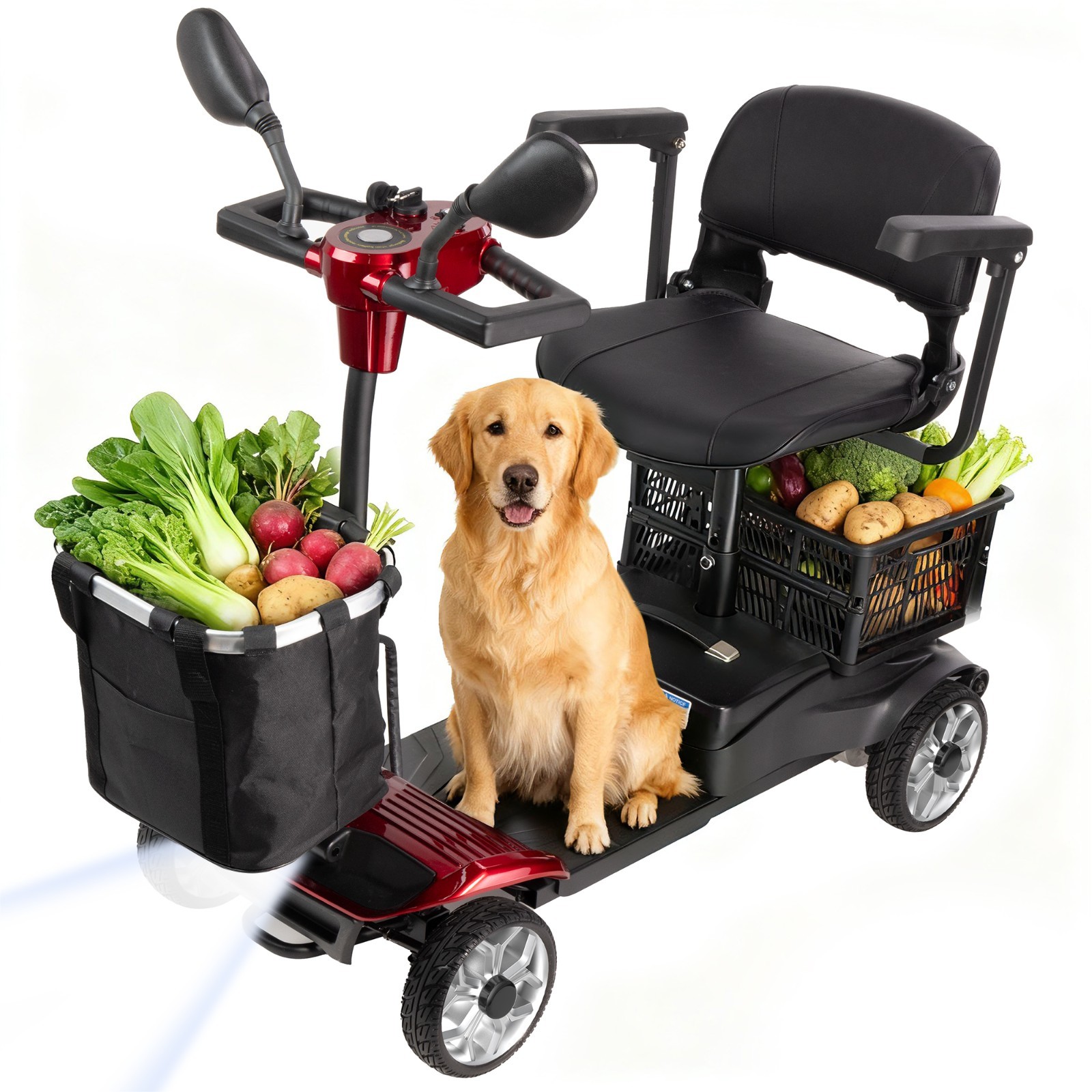 4 Wheel Mobility Scooters for Adults & Seniors, 15 Mi Range & 330 lb Capacity