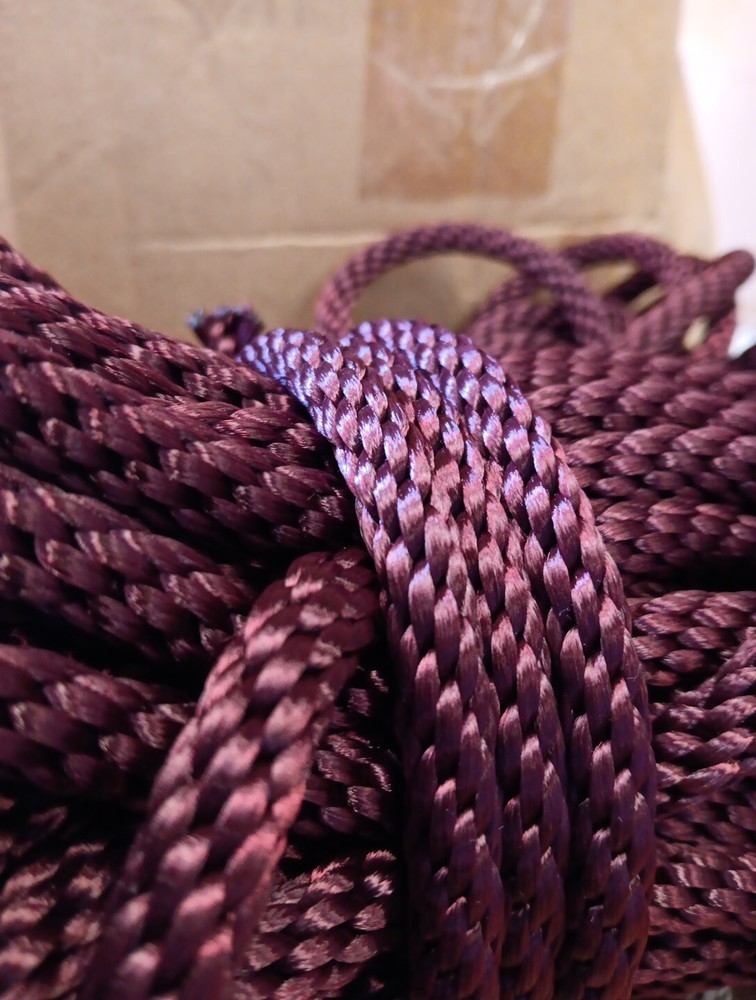 3/8” x 107ft. Solid Braid Polyester Rope. Made in USA. Burg
