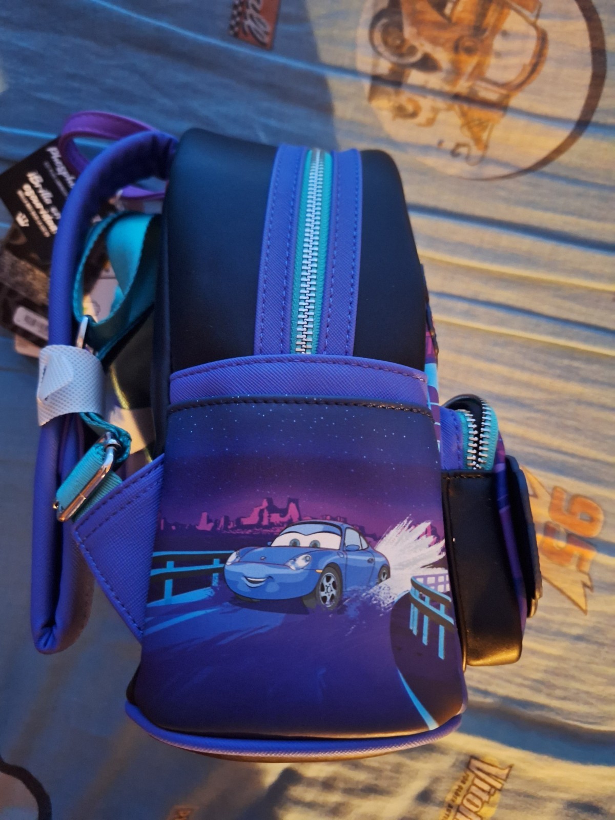 Disney Pixar Cars Lightning McQueen & Sally Nighttime Light-Up Mini Backpack.