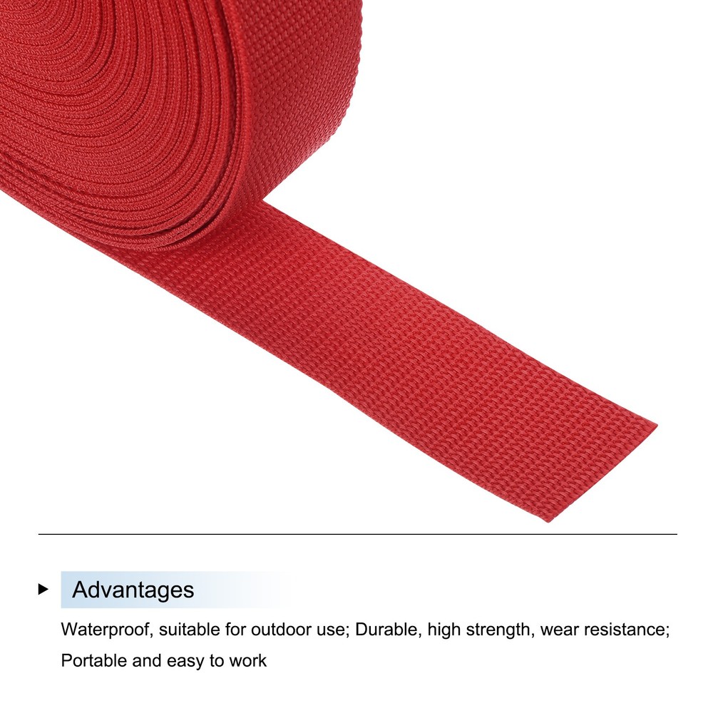 Lightweight Polypropylene Webbing Strap 3.8cm 25 Yard Red