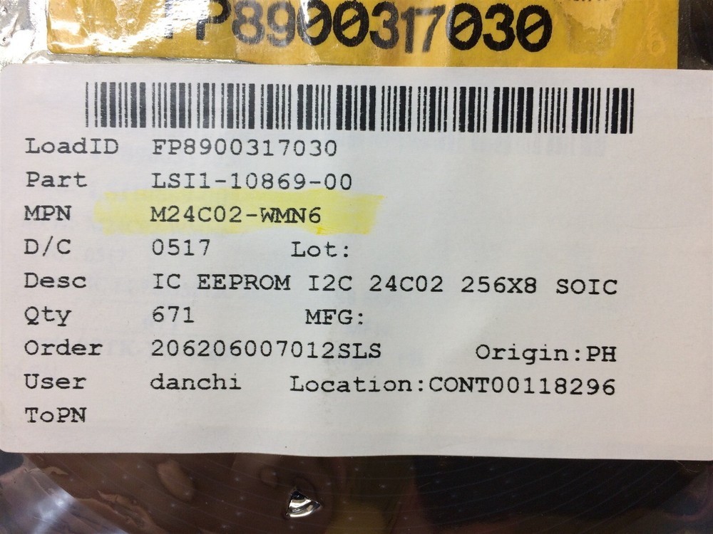 M24C02-WMN6 ST MICRO IC EEPROM 256X8 SOIC 40 PIECES