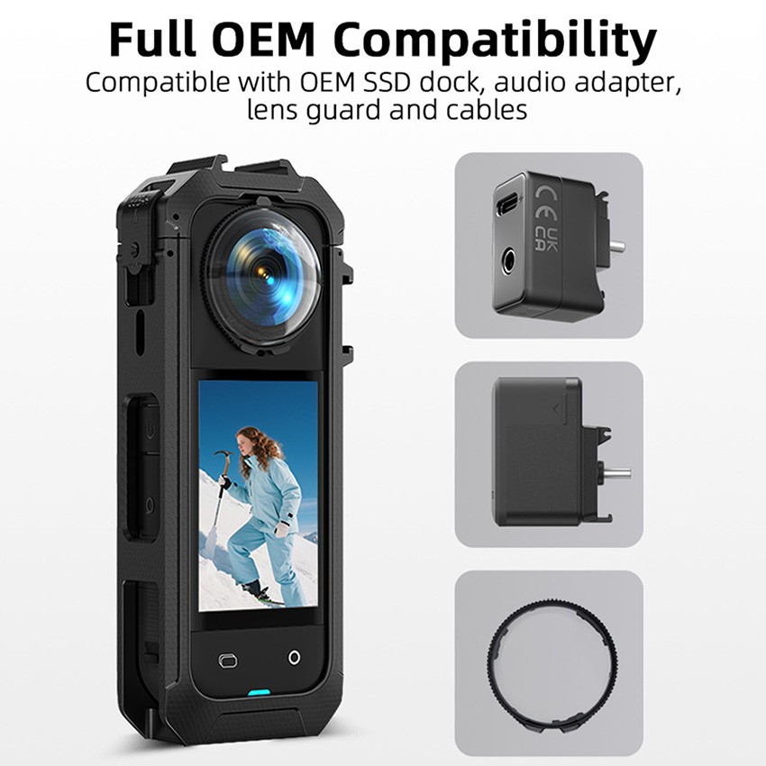 For Insta360 X5 Camera Plastic Case Rabbit Cage Accessory Protective Cover Frame
