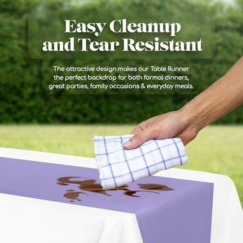 12 Pack Premium Disposable Plastic Table Runner 14 x 12 Pack Rectangle Lavender