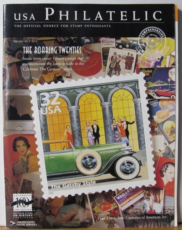 Stamps - USA Philatelic Stamp Pub. Fall 1998 Vol. 3 No. 3 - used -  Roaring 20s