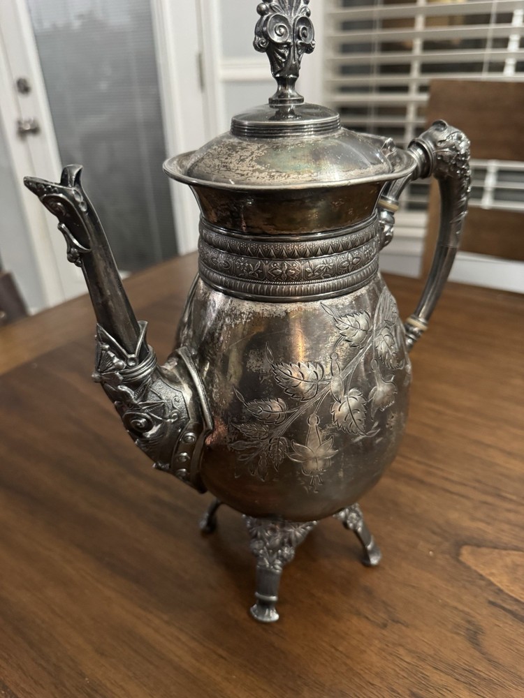 Antique Meriden Britannia Teapot Silver Plated Pattern 1925