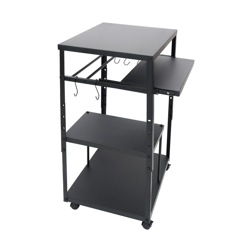 Computer Desk With Keyboard Tray Height Adjustable Rolling Presentation Table