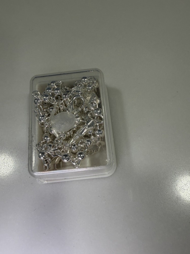 Rosary From Italy Prayer Silver Cross Religious