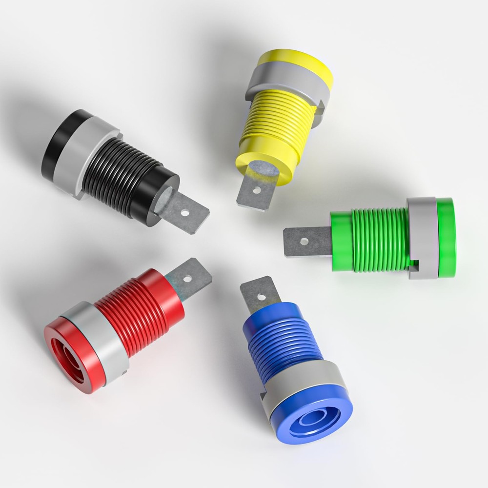 20PCS 4mm Banana Female Jack Panel Mount Socket Binding Post Adapters Ten Col...