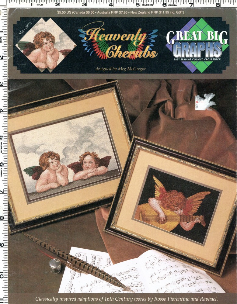 "Heavenly Cherubs" True Colors International Counted Cross Stitch Leaf VCL-20055