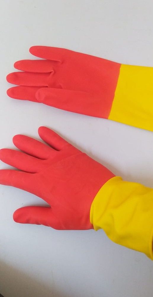 Durable, Stretchable, Waterproof Rubber Plastic Gloves for Kitchen