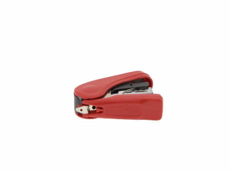 Max Stapler - Flat Clinch - Ergonomic - Mini Style, Red