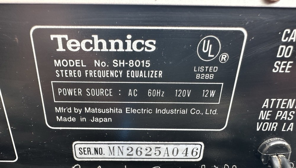 Vintage Technics SH-8015 5 Band Stereo Frequency EQ/Equalizer - Working