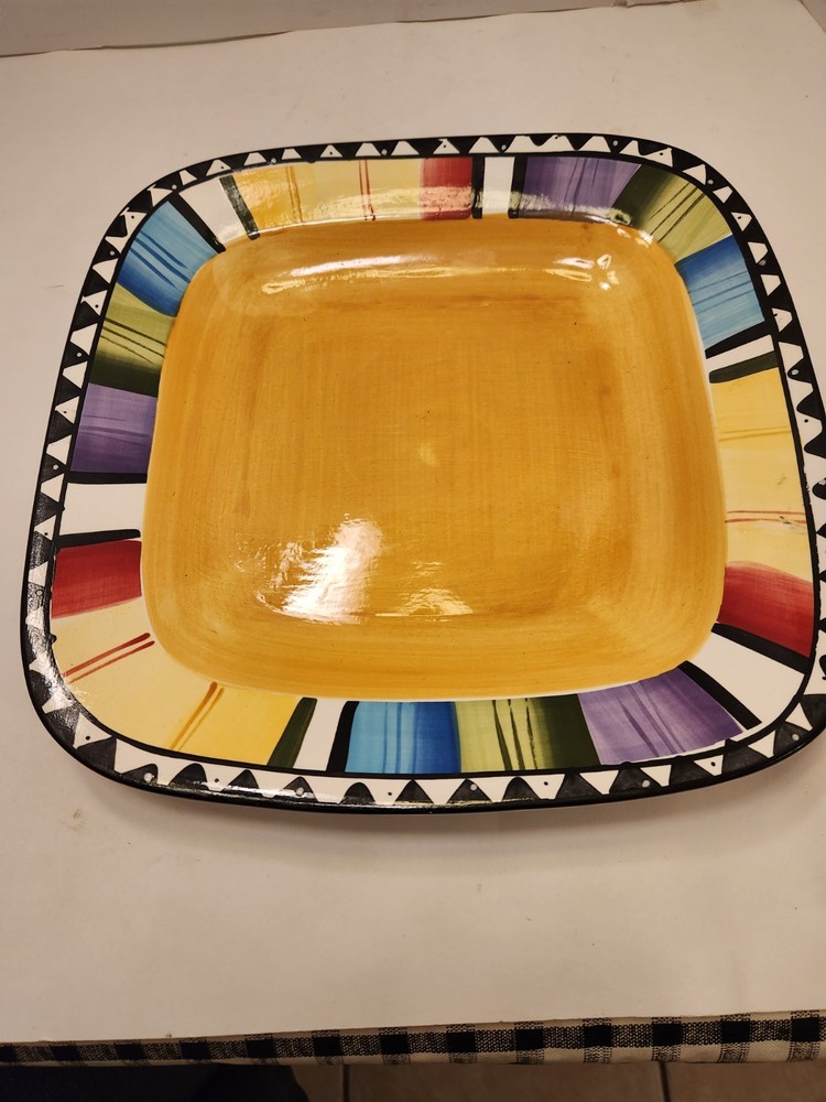 Gibson | Hand-Painted Squarel Serving Platter | Gently Used