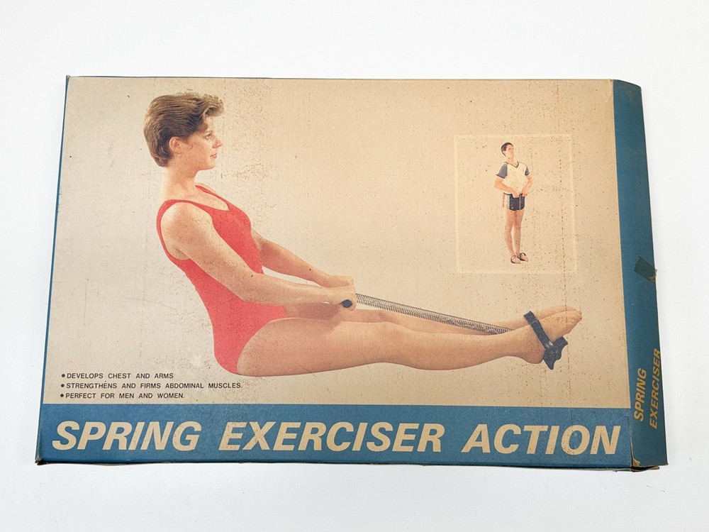 Vintage Retro Spring Action Rowing Exerciser In Original Box