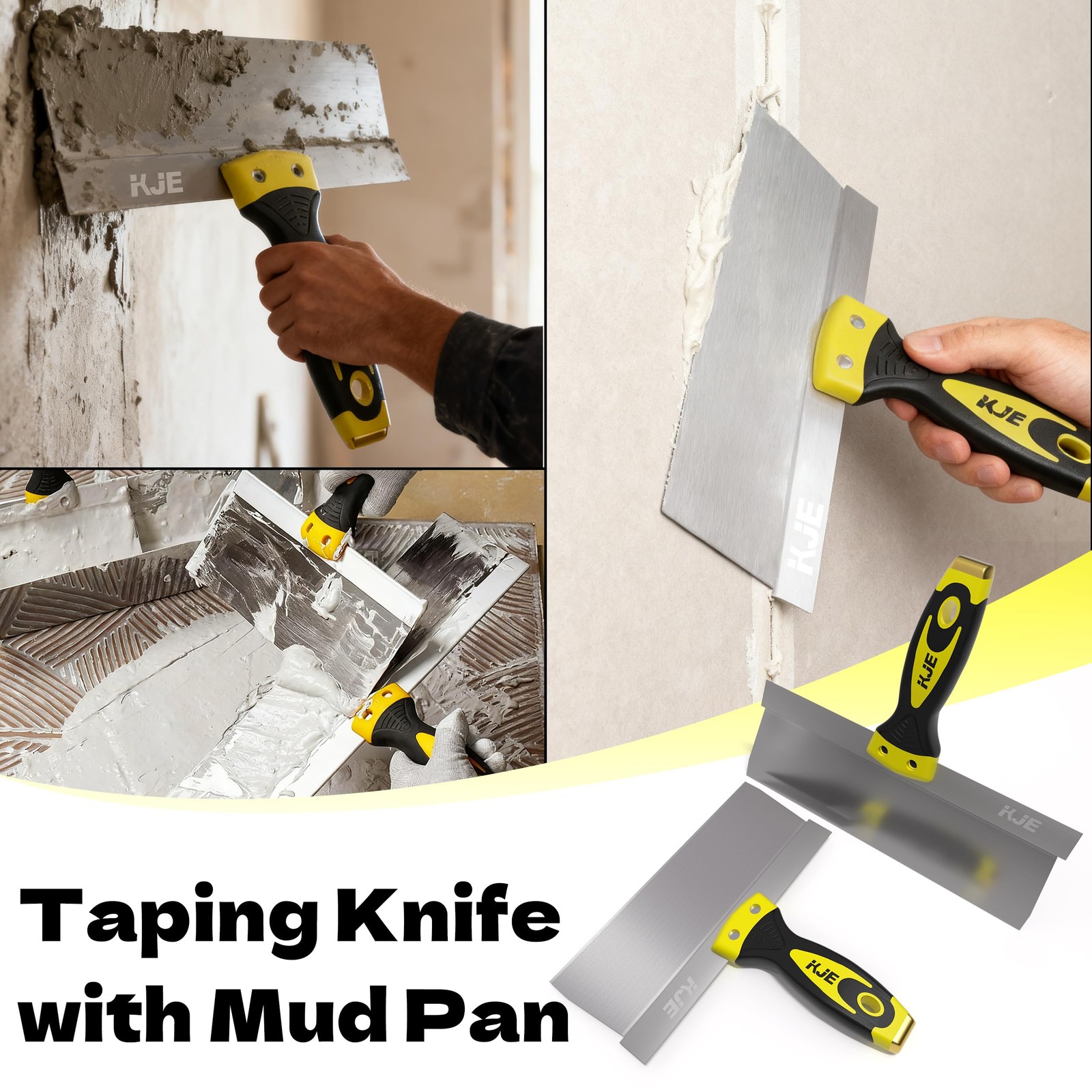 8PCS Drywall Tools, drywall set, drywall tool kit includes taping , putty , j...