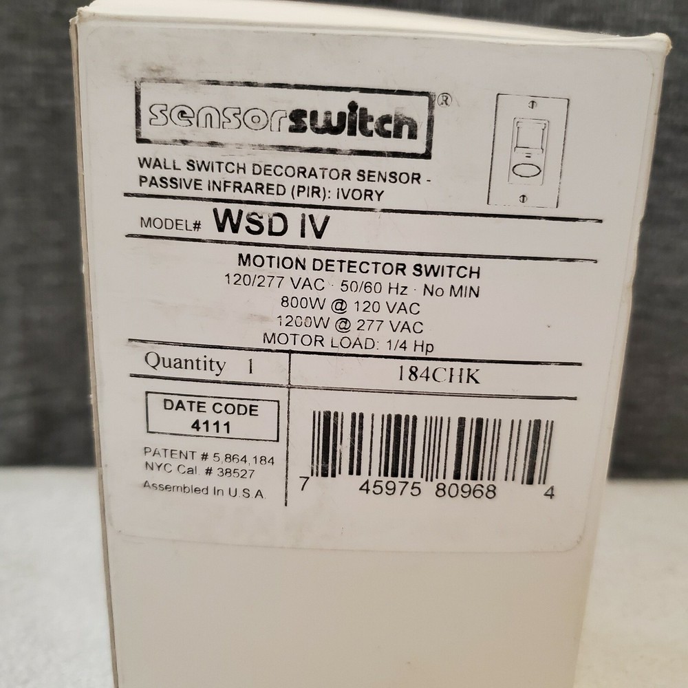 Sensor switch, wall switch occupancy sensor 184CHK .