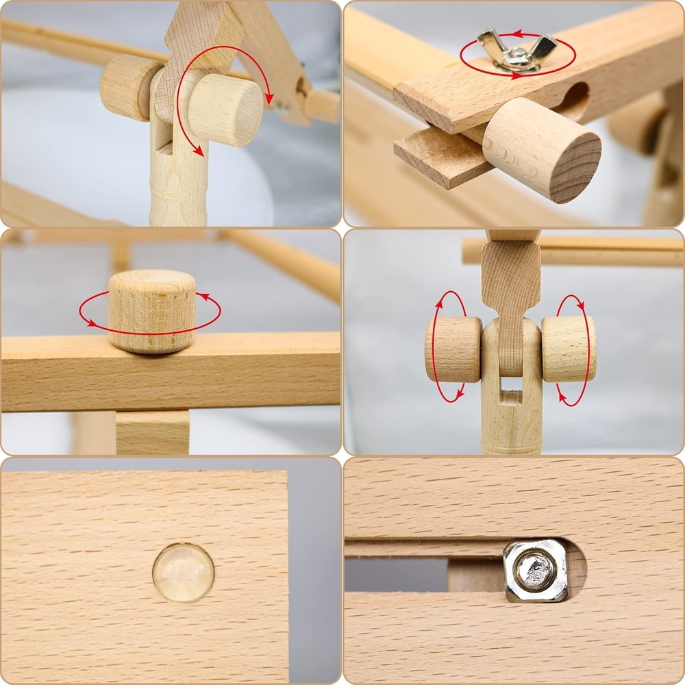 Rotating Embroidery Frame Stand Adjustable Cross Stitch Quilting Scroll Holder