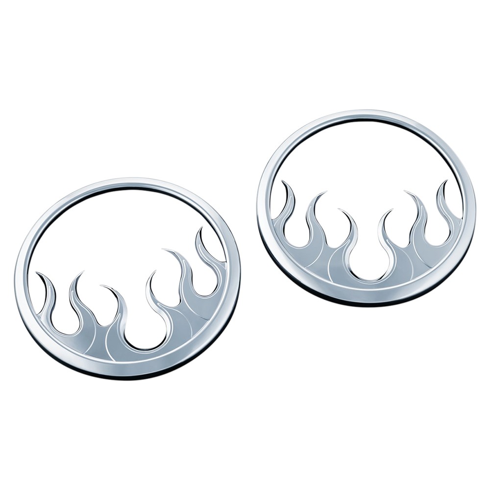 Kuryakyn Front Speaker Grills - Flame - 7374