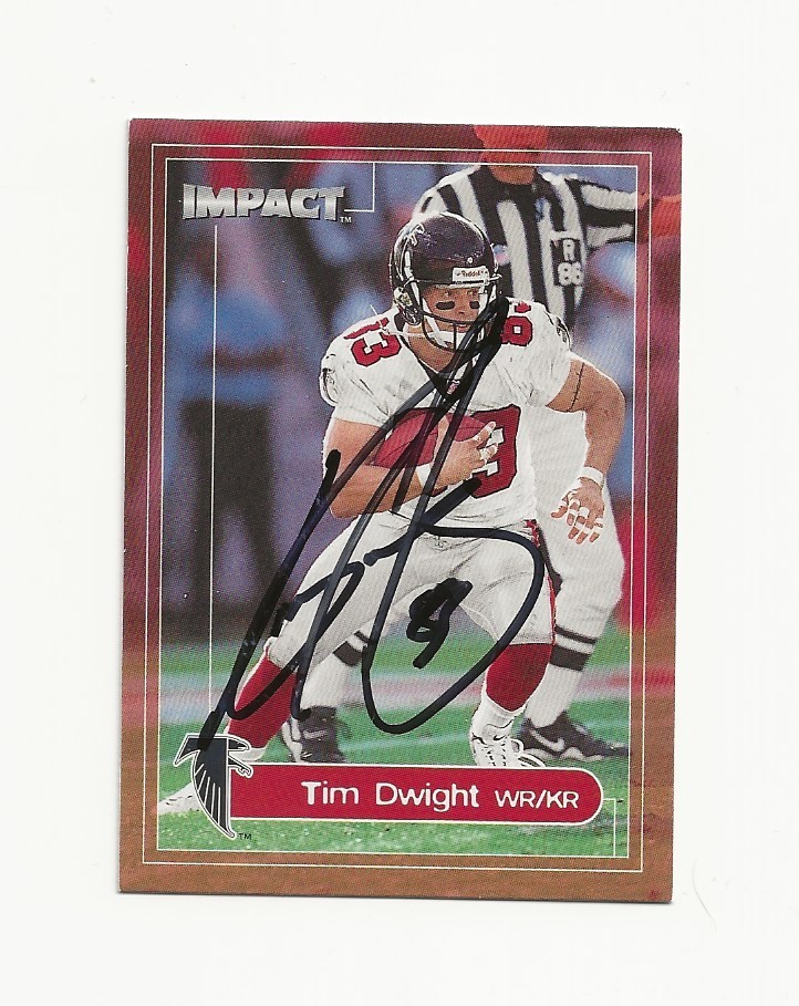 TIM    DWIGHT   FALCONS     AUTOGRAPHED    CARD