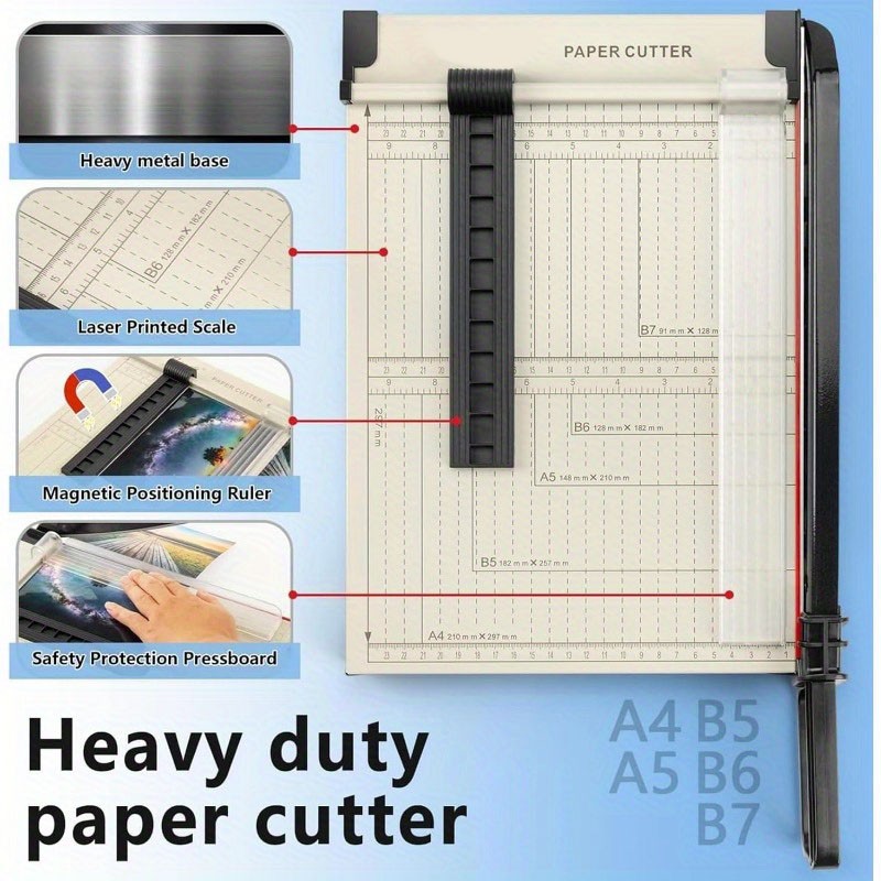 Paper Cutter,Paper Trimmer with Guard,12" Cut Length Guillotine Paper Cutter
