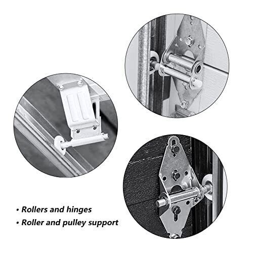 Premium Garage Door Roller/Hinge/Top Bracket/Wire Rope Kit for 7' Height Doors