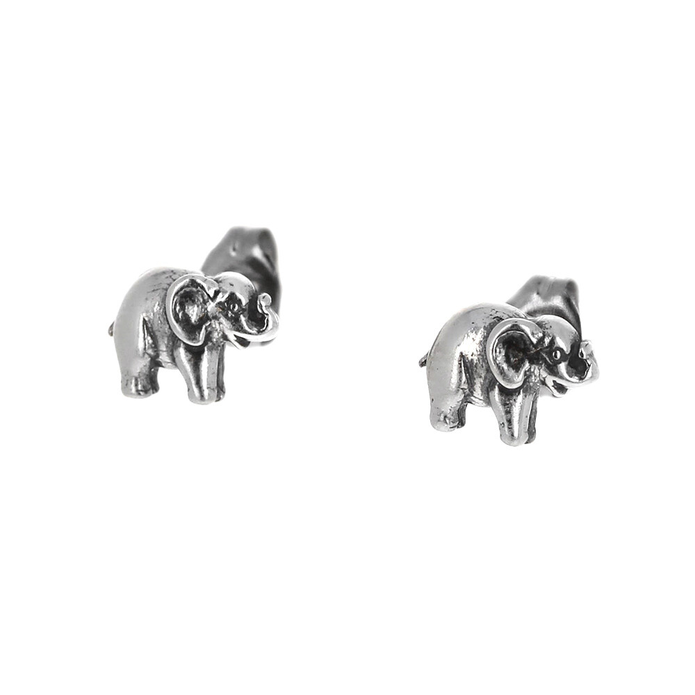 Sterling Silver Earrings, Elephant Stud Earrings, Small studs, 925