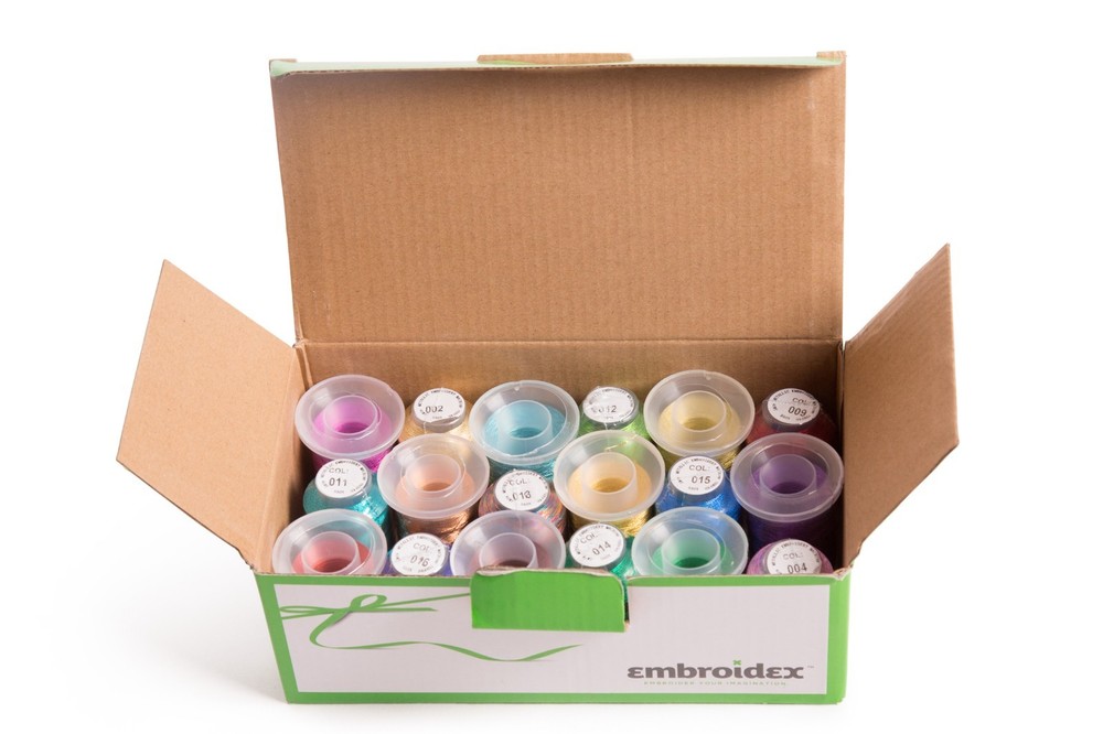 18 Spools METALLIC Embroider Machine Thread - Thread Nets for Easy Embroidery