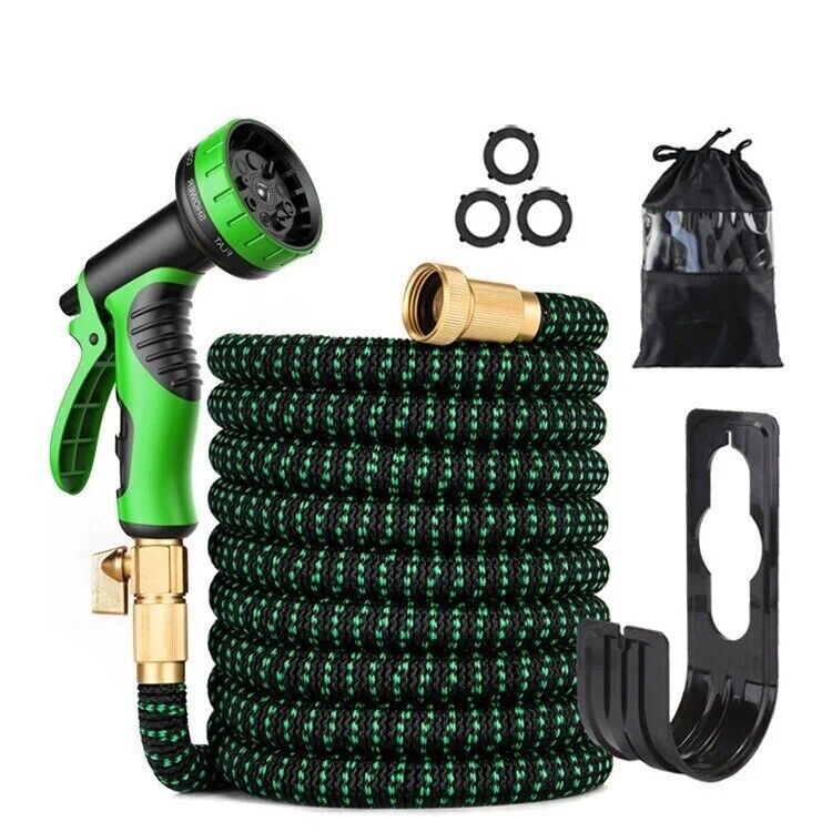 100FT 4X Stronger Heavy Duty Expandable Flexible Garden Water Hose Spray Nozzle