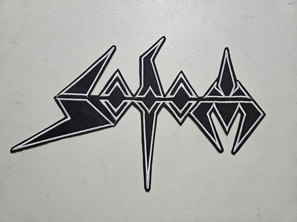 SODOM, SEW ON WHITE EMBROIDERED LARGE BACK PATCH