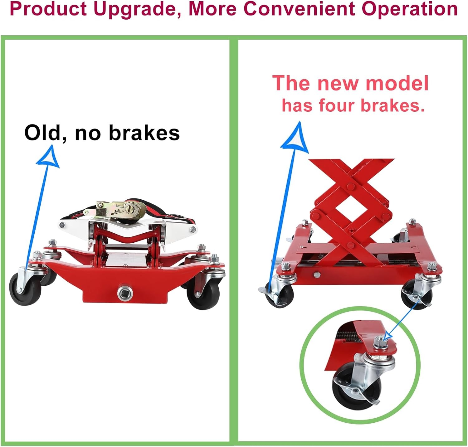 450LBS Low Profile Transmission Jack with Safety Straps Auto Repair Lifting Jack