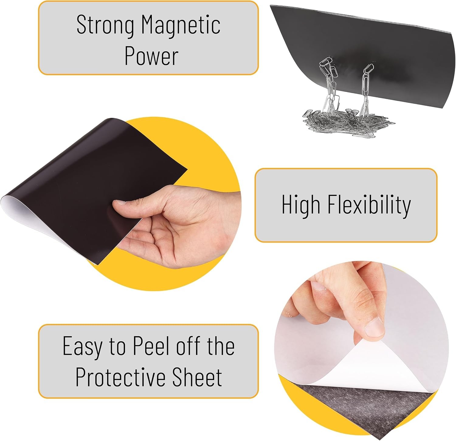 Mr. Pen- Adhesive Magnetic Sheets, 8" x 10", 4 Pack, Magnetic Sheet, Magnetic Pa