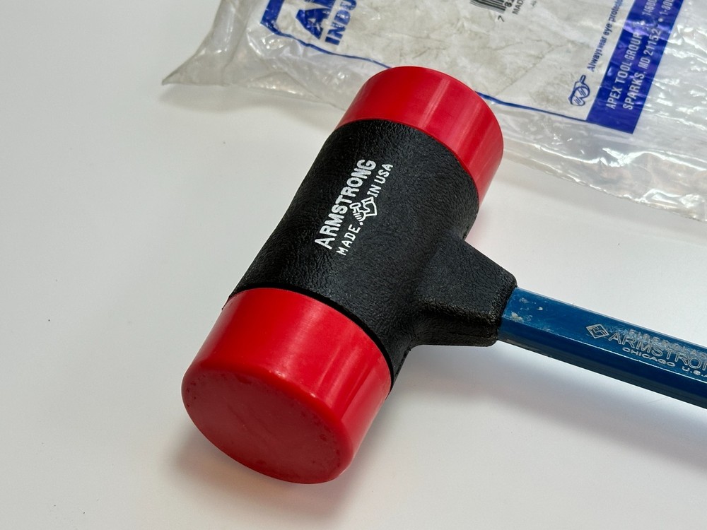 NOS Armstrong Tools USA 2" Soft Face Interchangeable Hammer, Red Medium Tips