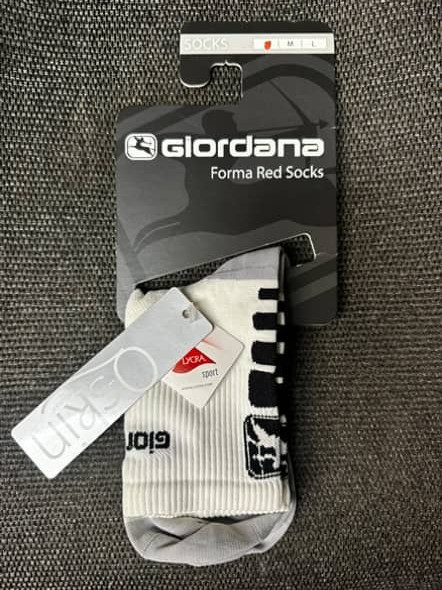 GIORDANA FORMA RED SOCKS- WHITE- S