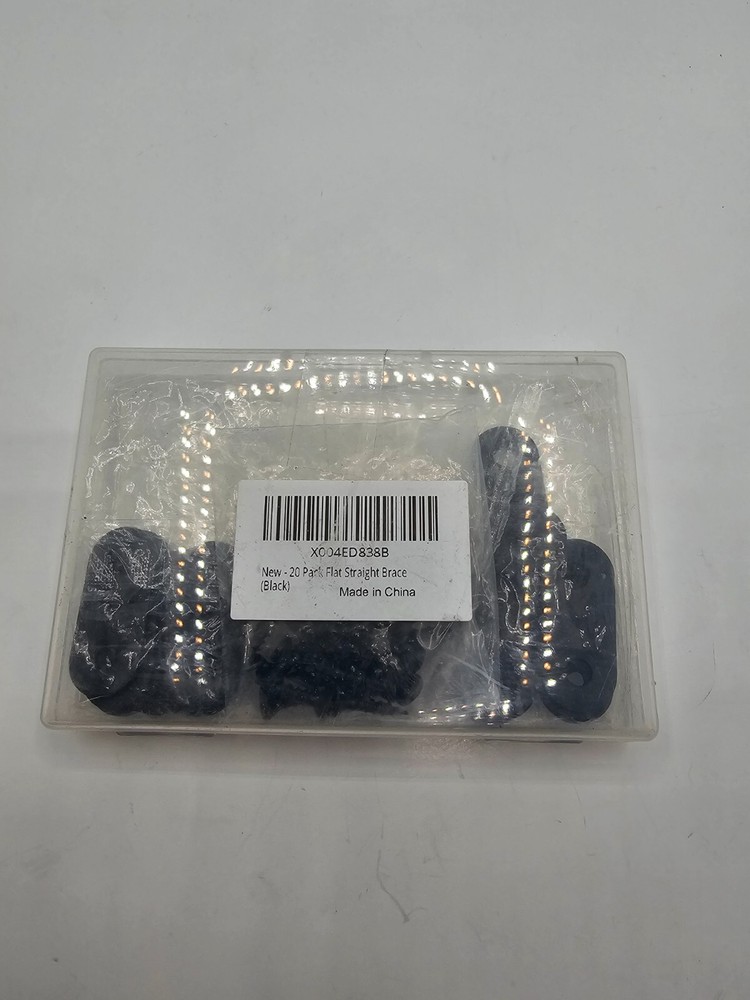 (QTY 180) Flat Straight Brace With Screws/Black