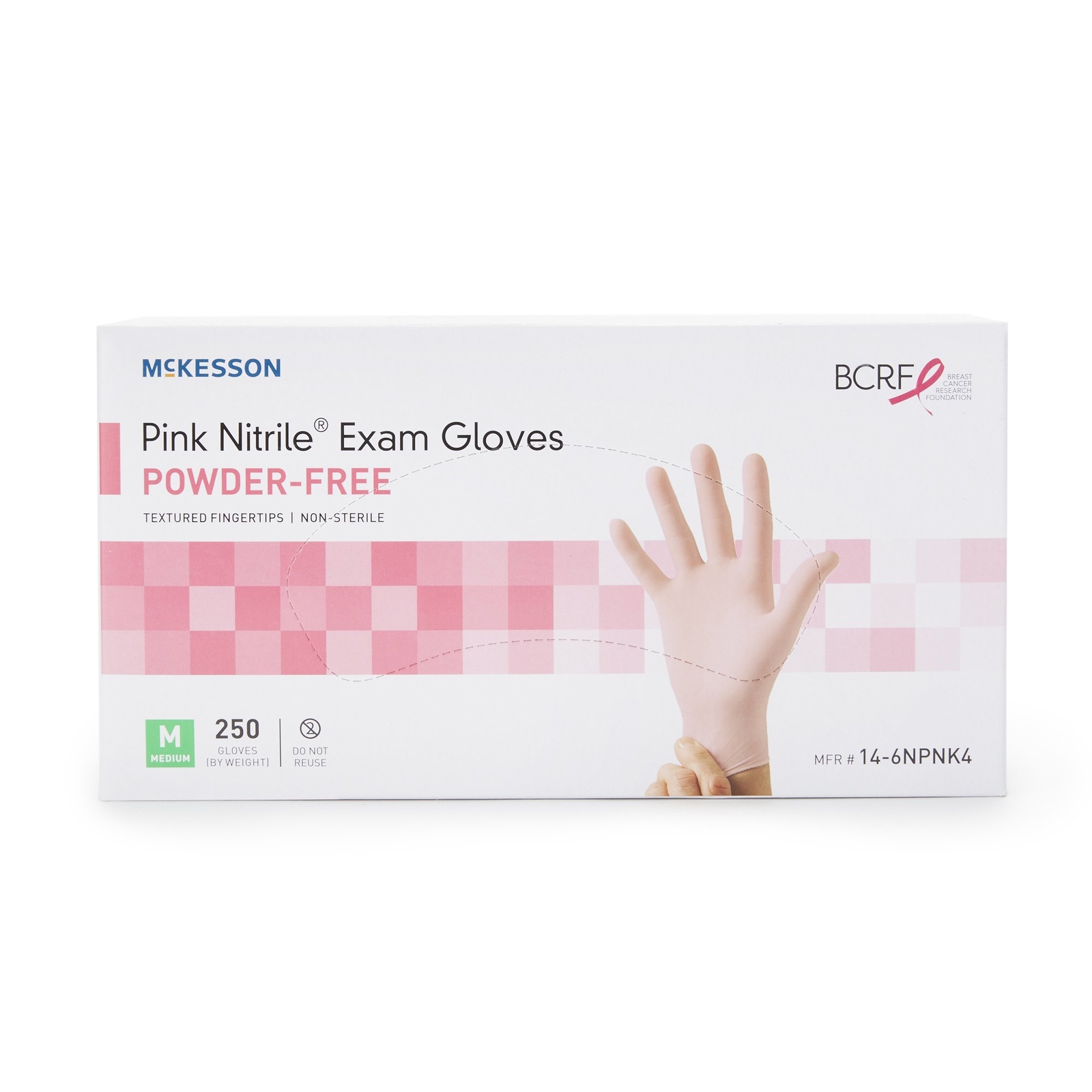 McKesson Pink Nitrile Nitrile Exam Glove Standard Cuff Length MEDIUM 250 per Box