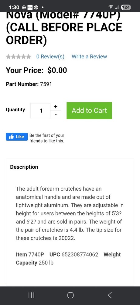 Nova Forearm Crutch
