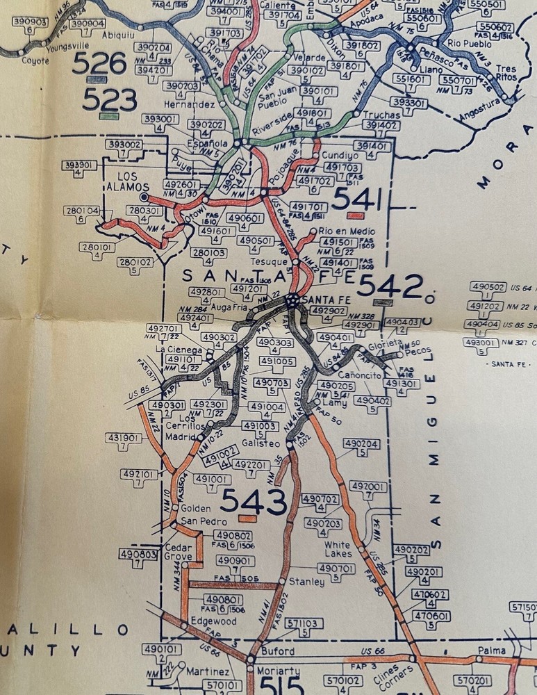 New Mexico Maintenance Map for District 5. 1953.