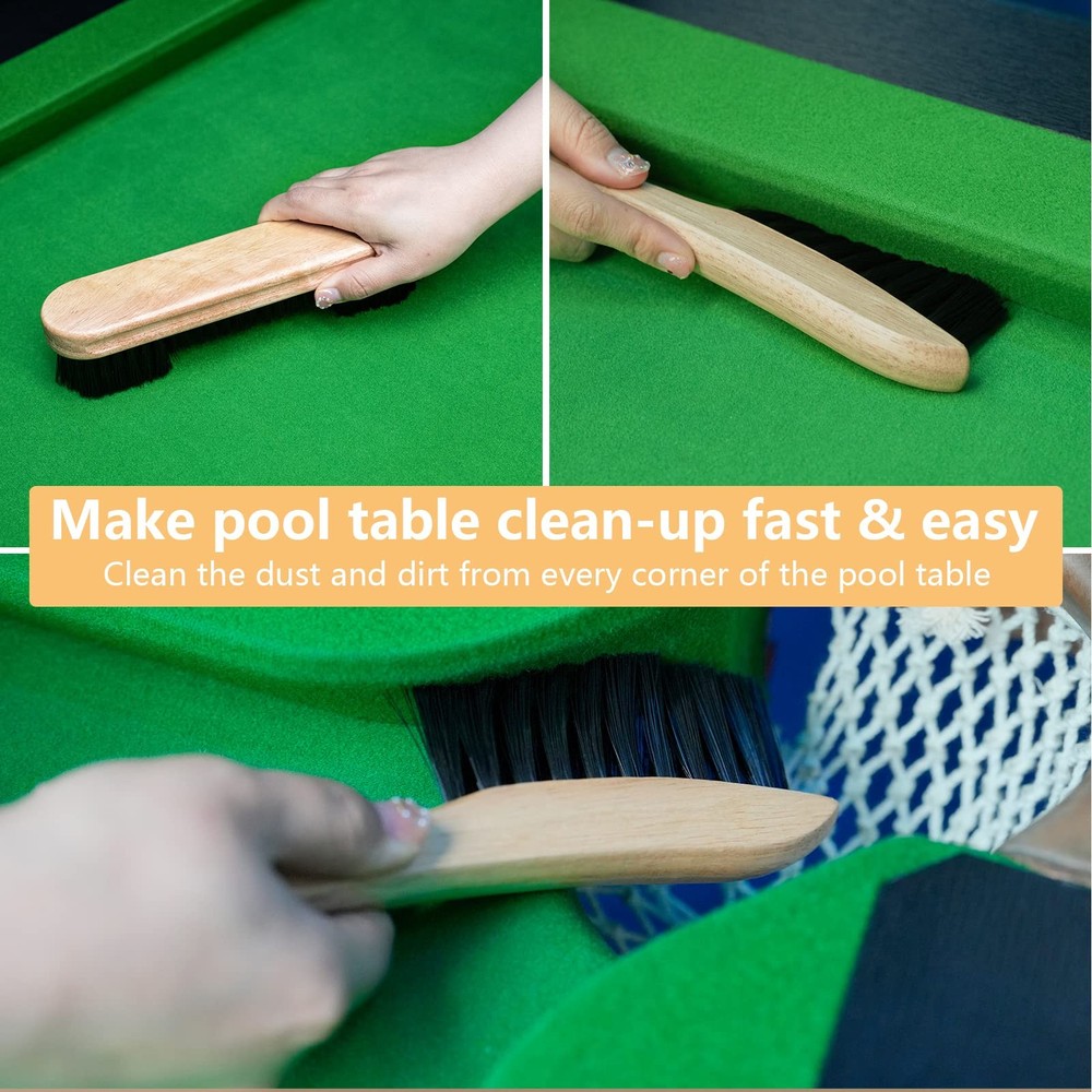 Go2trymo Pool Table & Rail Brush 5 Set, Billiard Felt Cleaner Accessories wit...