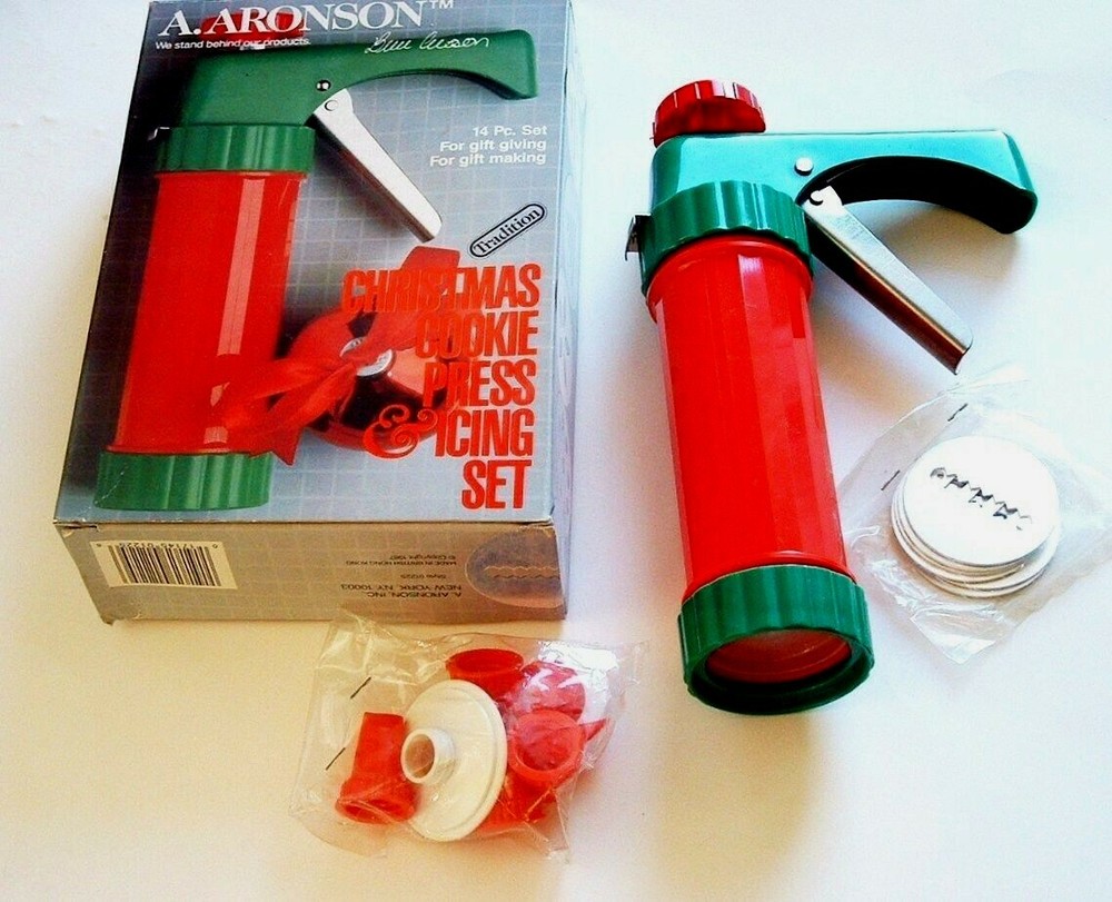 Aronson Christmas Cookie Press & Icing Set 14pcs