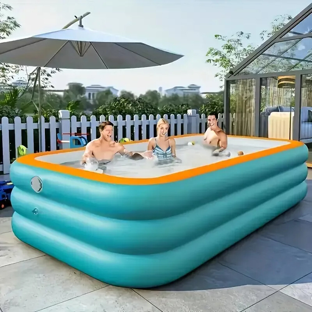 Family Inflatable Swimming Pool for Kids Adults Thickened Large 102" x 63" x 22"