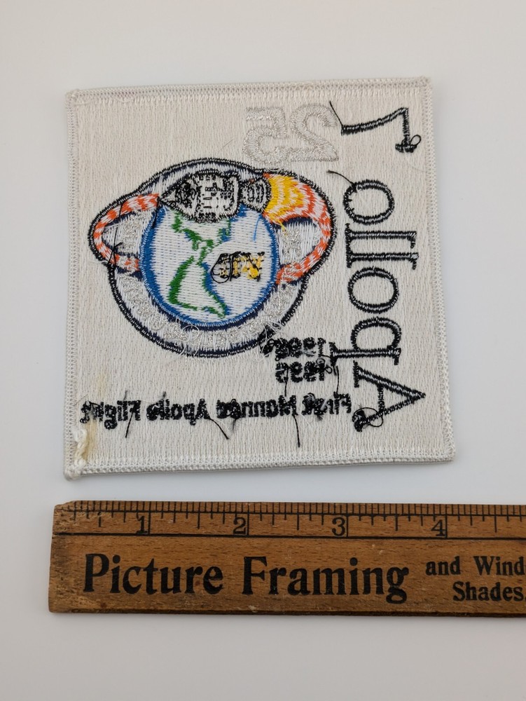 APOLLO 7 25TH 1968-1993 FIRST MANNED APOLLO COMMEM FLIGHT CLOTH BACK PATCH 4"