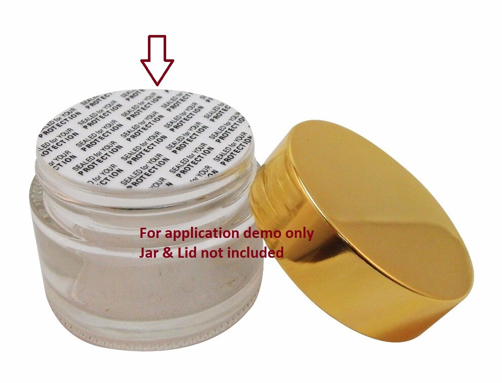 58mm Pressure Sensitive Foam Seal Cap Liner Sealed for your Protection 2.28"