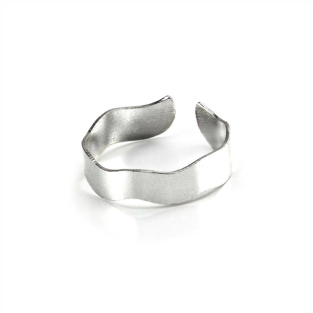 Sterling Silver 4mm Band Adjustable Wavy Toe Ring Rings Wavey Wave