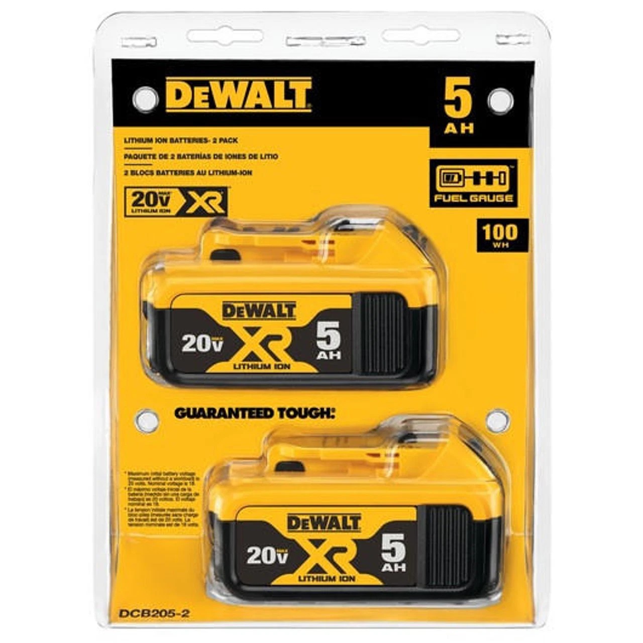 2 Pack DEWALT 20V MAX 5 Ah Lithium Ion Battery (DCB205-2) NEW In Pack USA SELLER