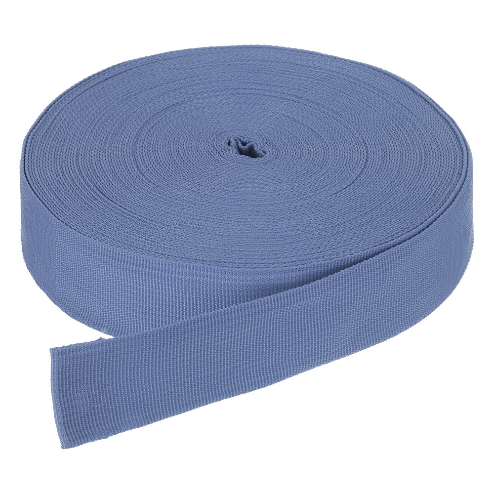 50Yard x 1 1/2" Width Nylon Webbing Strap Poly Flat Webbing Strapping Grey Blue